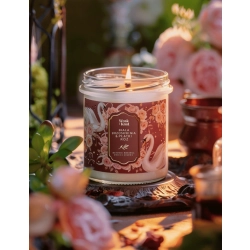 Wosk i Knot Biała Brzoskwinia & Płatki Róż świeca sojowa 300ml